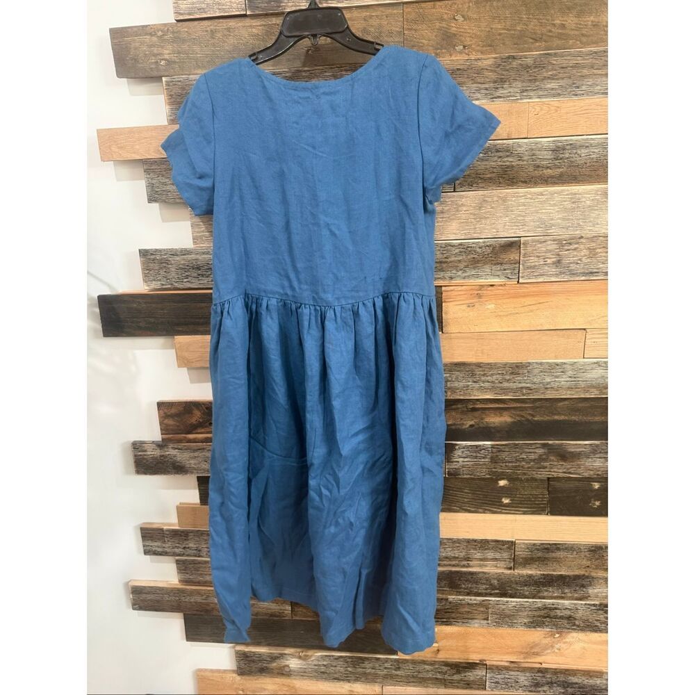 NotPerfectLinen new Smock with added sleeves boho lagenlook dress size M - Picture 2 of 7
